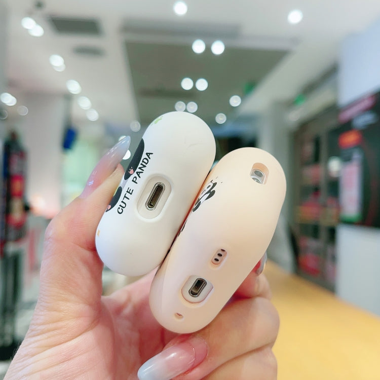For AirPods Pro 2 Panda Pattern Earbuds Box Frosted TPU Case(Panda Family) by buy2fix