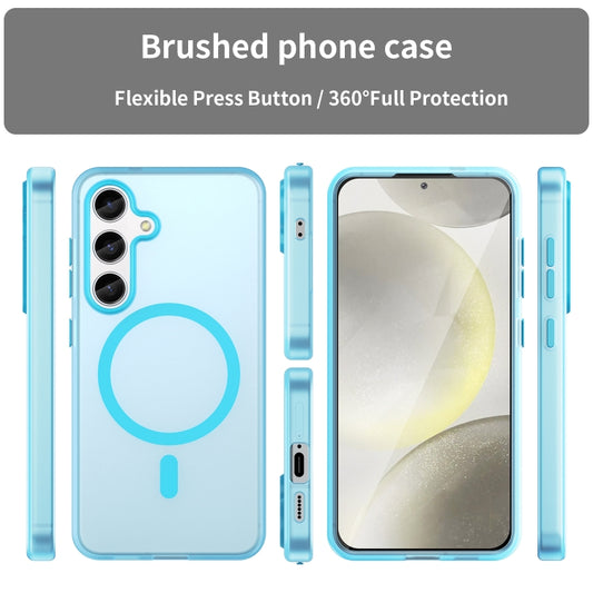For Samsung Galaxy S24 5G MagSafe Frosted Translucent TPU + PC Full Coverage Phone Case(Blue) by buy2fix