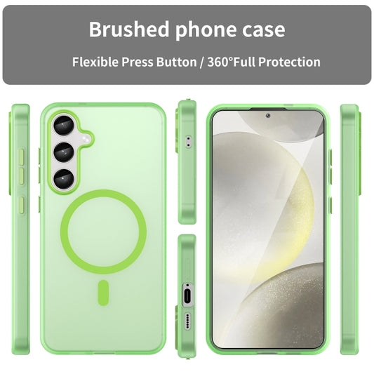 For Samsung Galaxy S24+ 5G MagSafe Frosted Translucent TPU + PC Full Coverage Phone Case(Green) by buy2fix