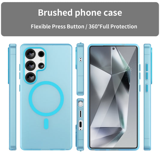 For Samsung Galaxy S25 Ultra MagSafe Frosted Translucent TPU + PC Full Coverage Phone Case(Blue) by buy2fix