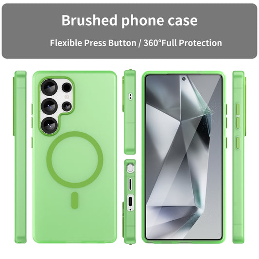 For Samsung Galaxy S25 Ultra MagSafe Frosted Translucent TPU + PC Full Coverage Phone Case(Green) by buy2fix