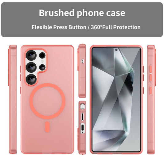 For Samsung Galaxy S25 Ultra MagSafe Frosted Translucent TPU + PC Full Coverage Phone Case(Red) by buy2fix