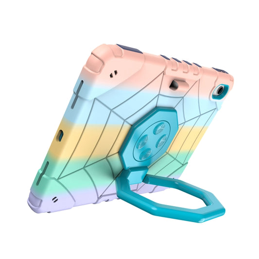 For iPad Air 11 2025 / 2024 Spider Turntable Handle Stress Relief Tablet Case(Gradient Color Blue) by buy2fix