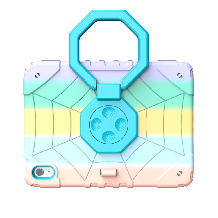 For iPad Air 11 2025 / 2024 Spider Turntable Handle Stress Relief Tablet Case(Gradient Color Blue) by buy2fix