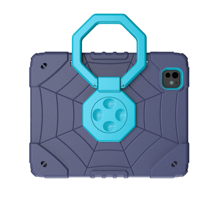 For iPad Pro 11 2025 / 2024 Spider Turntable Handle Stress Relief Tablet Case(Navy Blue Blue) by buy2fix