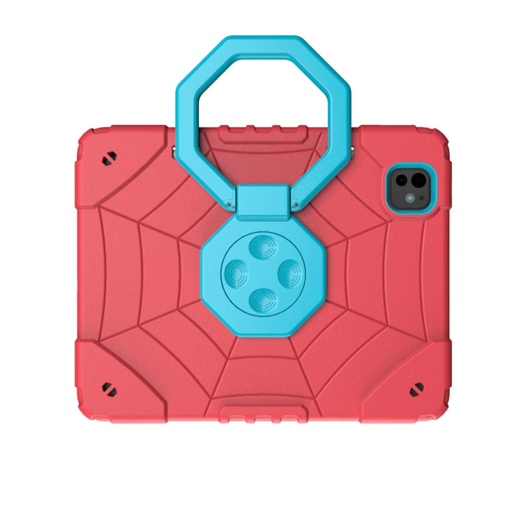 For iPad Pro 11 2025 / 2024 Spider Turntable Handle Stress Relief Tablet Case(Red Blue) by buy2fix