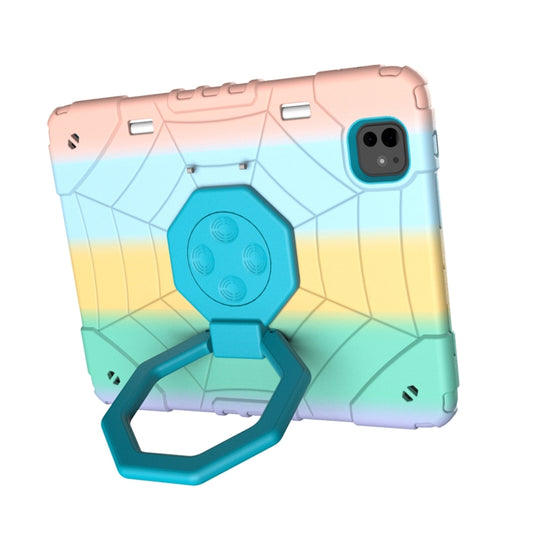 For iPad Pro 11 2025 / 2024 Spider Turntable Handle Stress Relief Tablet Case(Gradient Color Blue) by buy2fix