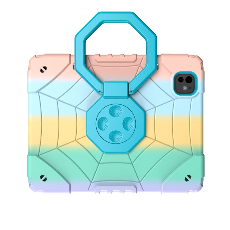 For iPad Pro 11 2025 / 2024 Spider Turntable Handle Stress Relief Tablet Case(Gradient Color Blue) by buy2fix