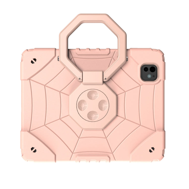 For iPad Pro 11 2025 / 2024 Spider Turntable Handle Stress Relief Tablet Case(Rose Gold) by buy2fix