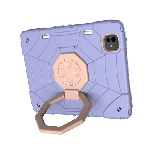 For iPad Pro 11 2025 / 2024 Spider Turntable Handle Stress Relief Tablet Case(Purple Gold) by buy2fix