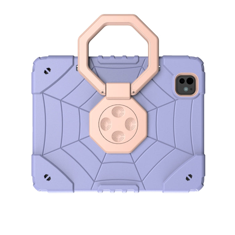 For iPad Pro 11 2025 / 2024 Spider Turntable Handle Stress Relief Tablet Case(Purple Gold) by buy2fix