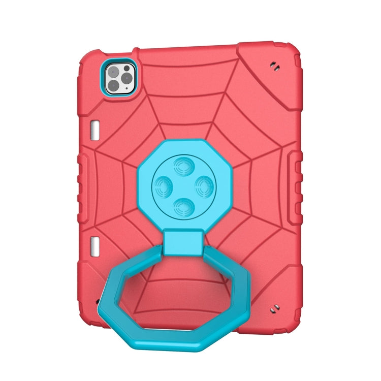For iPad Pro 11 2022 / 2021 / 2020 Spider Turntable Handle Stress Relief Tablet Case(Red Blue) - iPad Pro 11 (2022/2021) Cases by buy2fix | Online Shopping UK | buy2fix