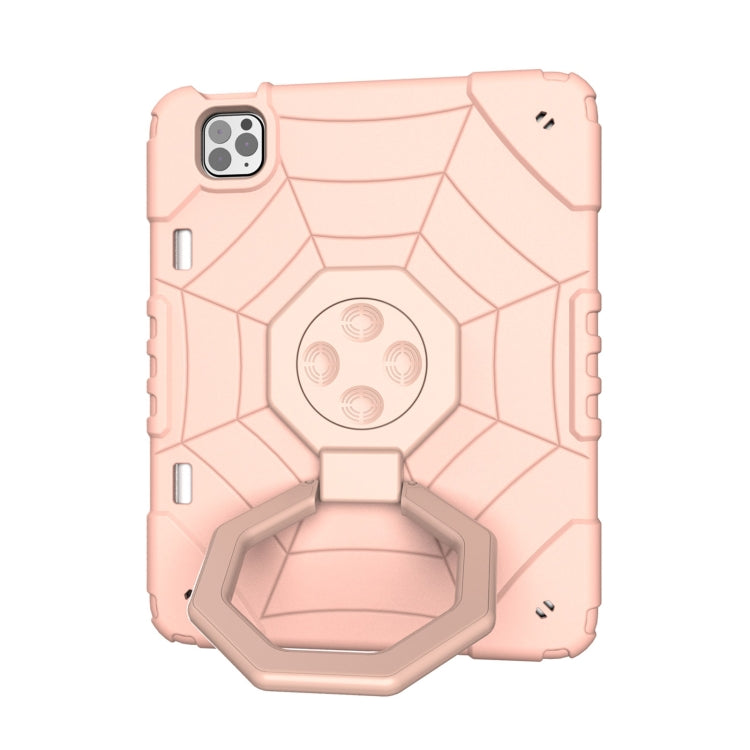 For iPad Pro 11 2022 / 2021 / 2020 Spider Turntable Handle Stress Relief Tablet Case(Rose Gold) - iPad Pro 11 (2022/2021) Cases by buy2fix | Online Shopping UK | buy2fix
