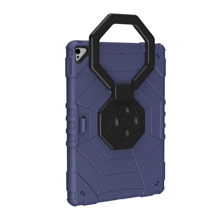 For iPad 10.2 2021 / 2020 / 2019 Spider Turntable Handle Stress Relief Tablet Case(Navy Blue Black) - iPad 10.2 Cases by buy2fix | Online Shopping UK | buy2fix
