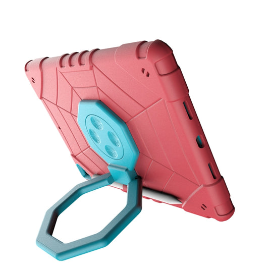 For iPad 10.2 2021 / 2020 / 2019 Spider Turntable Handle Stress Relief Tablet Case(Red Blue) - iPad 10.2 Cases by buy2fix | Online Shopping UK | buy2fix