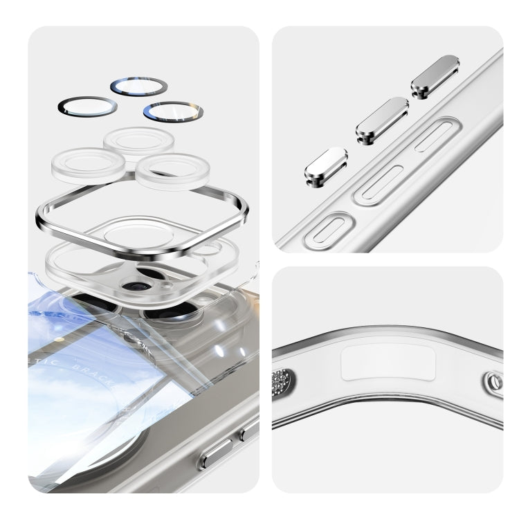 For iPhone 14 Pro 360 Holder Magsafe Acrylic Hybrid TPU Phone Case(Frosted White) by buy2fix