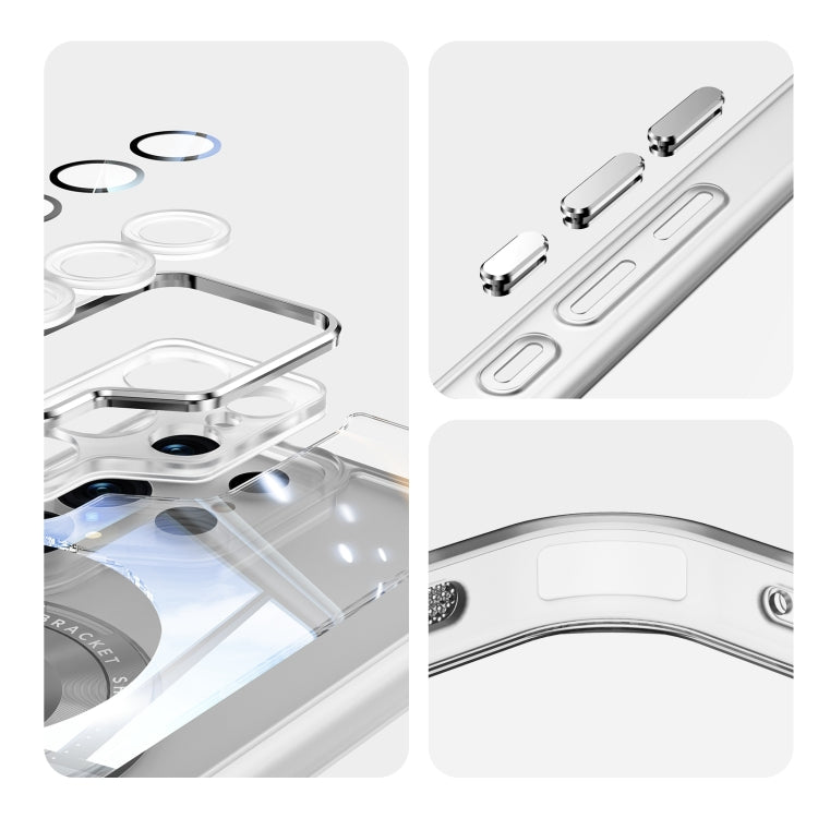 For Samsung Galaxy S25 Ultra 5G 360 Holder MagSafe Acrylic Hybrid TPU Phone Case(Frosted White) by buy2fix