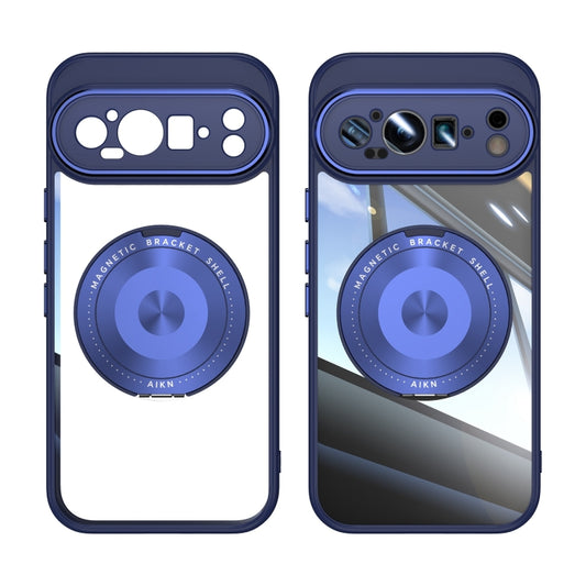 For Google Pixel 9 Pro 360 Holder Magsafe Acrylic Hybrid TPU Phone Case(Blue) by buy2fix