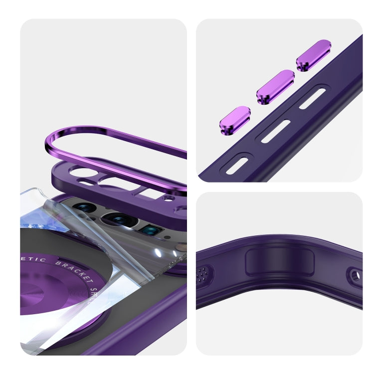 For Google Pixel 9 Pro XL 360 Holder Magsafe Acrylic Hybrid TPU Phone Case(Purple) by buy2fix