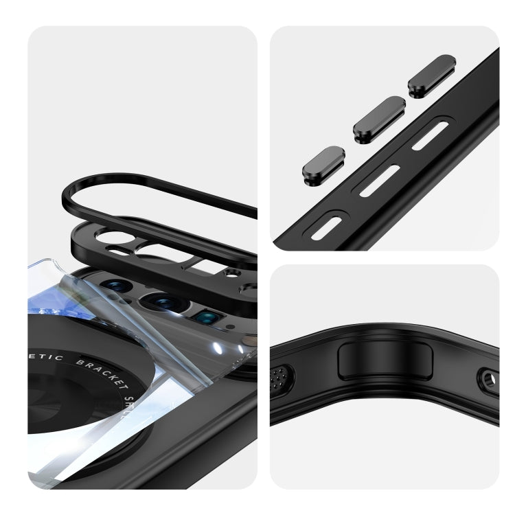 For Google Pixel 9 360 Holder Magsafe Acrylic Hybrid TPU Phone Case(Black) by buy2fix