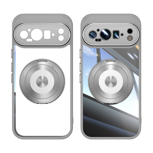 For Google Pixel 9 360 Holder Magsafe Acrylic Hybrid TPU Phone Case(Grey) by buy2fix