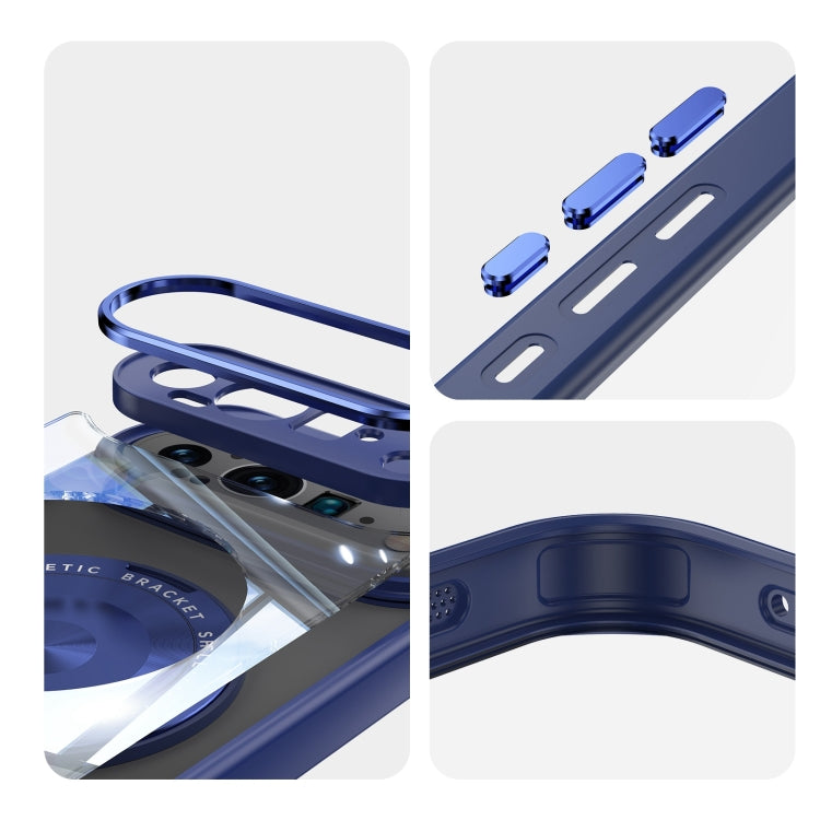For Google Pixel 9 360 Holder Magsafe Acrylic Hybrid TPU Phone Case(Blue) by buy2fix