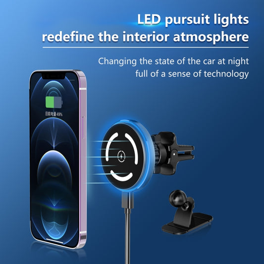 M68 15W Magnetic QI Standard Wireless Charging Car Holder(Dark Grey) by buy2fix