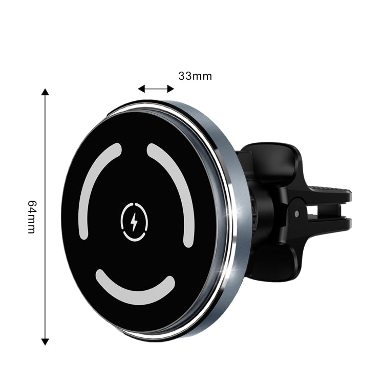 M68 15W Magnetic QI Standard Wireless Charging Car Holder(Dark Grey) by buy2fix