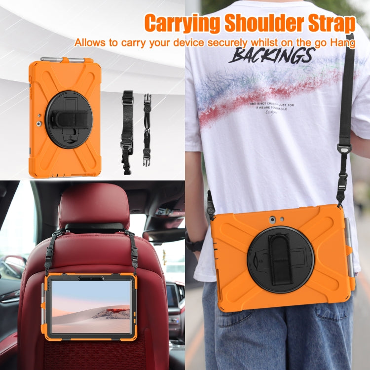 For Microsoft Surface Go 4 / 3 / 2 / 1 Shockproof Colorful Silicone + PC Protective Case with Holder & Shoulder Strap & Hand Strap & Pen Slot(Orange) - Others by buy2fix | Online Shopping UK | buy2fix