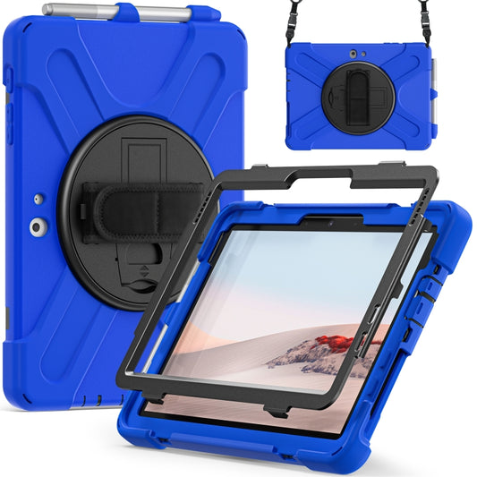 For Microsoft Surface Go 4 / 3 / 2 / 1 Shockproof Colorful Silicone + PC Protective Case with Holder & Shoulder Strap & Hand Strap & Pen Slot(Blue) - Others by buy2fix | Online Shopping UK | buy2fix