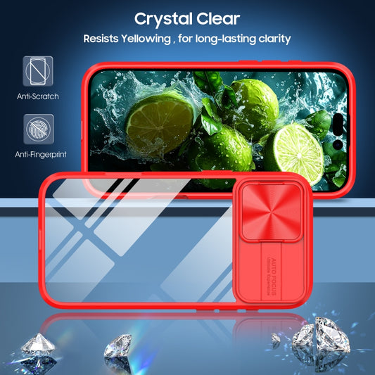 For iPhone 16 Sliding Camshield Acrylic Hybrid TPU Phone Case(Red) by buy2fix