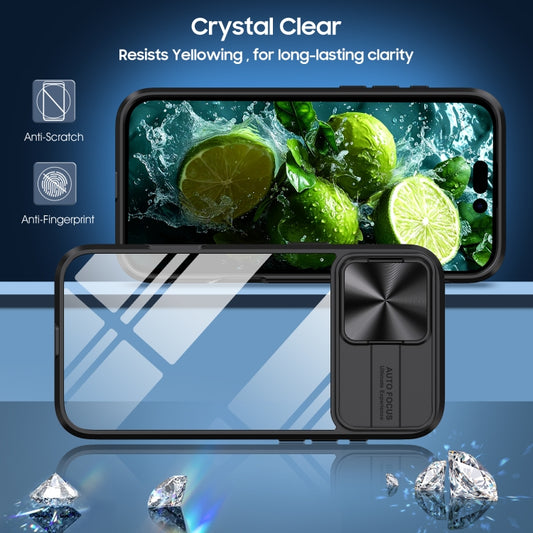 For iPhone 16 Pro Max Sliding Camshield Acrylic Hybrid TPU Phone Case(Black) by buy2fix