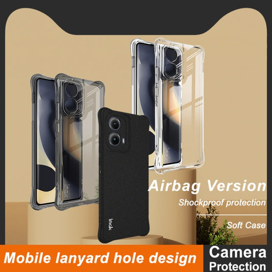 For Motorola Edge 2024 imak Shockproof Airbag TPU Phone Case(Transparent Black) by imak