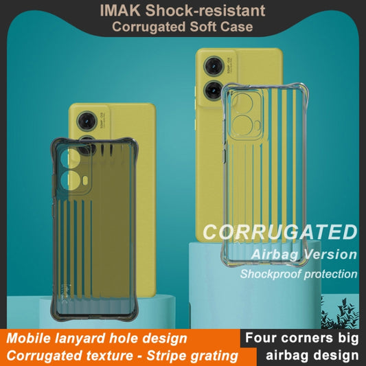 For Motorola Moto S50 Neo 5G IMAK Corrugated Texture Airbag TPU Phone Case(Transparent Black) by imak