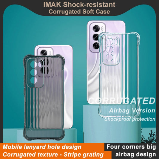 For OPPO Reno12 Pro Global IMAK Corrugated Texture Airbag TPU Phone Case(Transparent Black) by imak