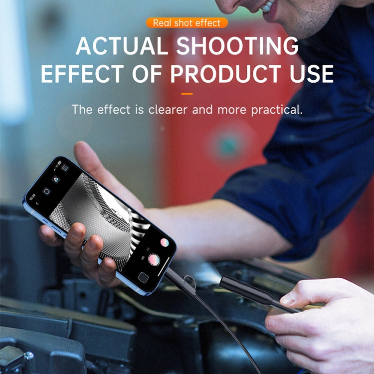 AN112 2 in 1 USB-C / Type-C + 8 Pin Interface 5.5mm HD Industry Endoscope, Length:10m Hard Tube - by buy2fix | Online Shopping UK | buy2fix