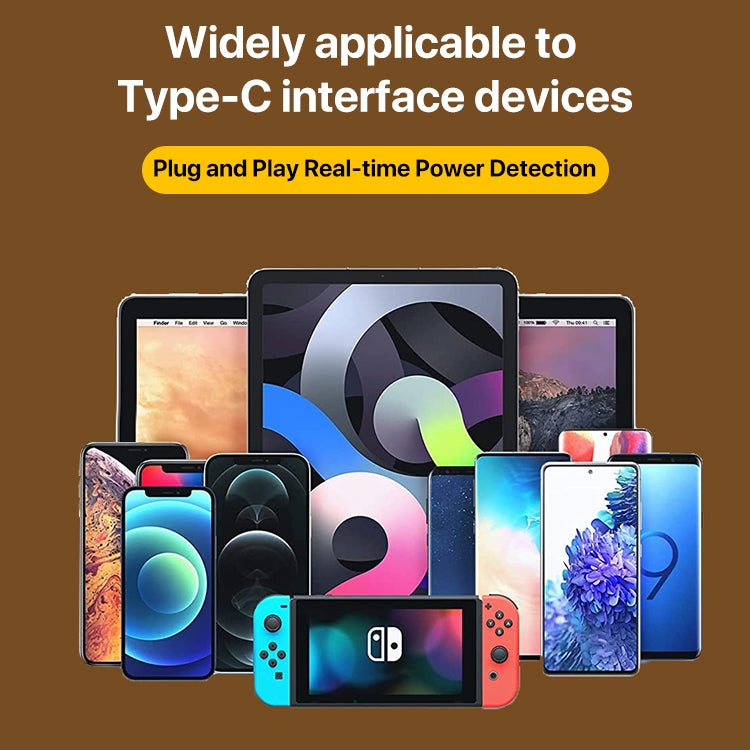 Type-C Male to Type-C Female 240W Full-featured Adapter with Digital Display(Transparent Black) - OTG Adapter by buy2fix | Online Shopping UK | buy2fix