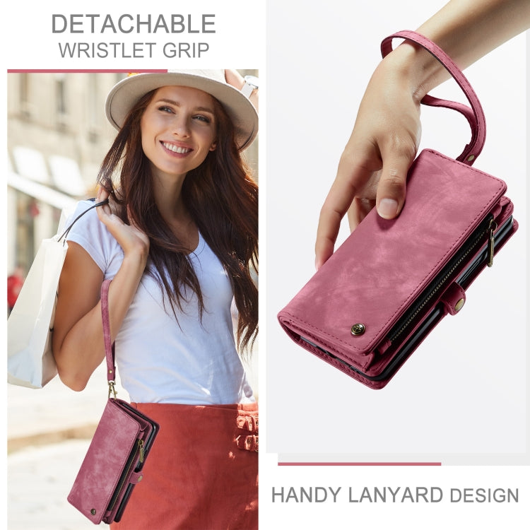 For Samsung Galaxy Z Fold6 5G CaseMe 008 Multifunctional Zipper Wallet Leather Phone Case with Lanyard(Red) by CaseMe