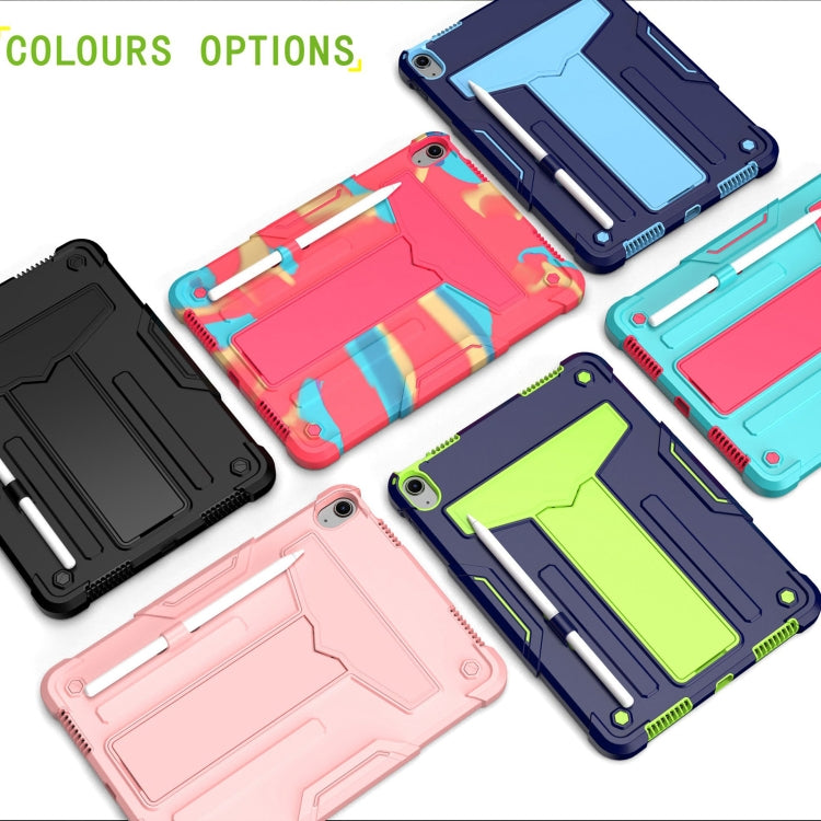 For iPad Air 11 2025 / 2024 T Holder Robot Silicone Hybrid PC Tablet Case(Rose Gold) by buy2fix