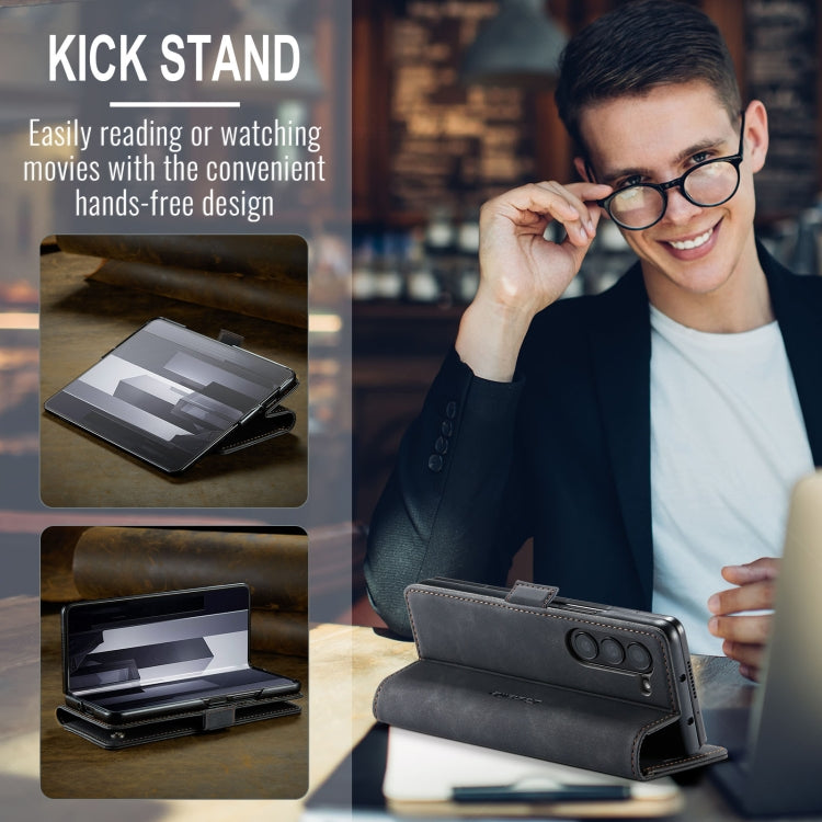 For Samsung Galaxy Z Fold6 5G CaseMe 013 Multifunctional Horizontal Flip Leather Phone Case(Black) by CaseMe