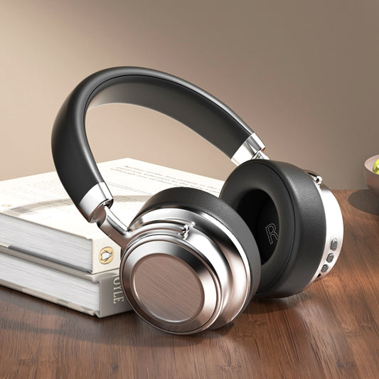 CR-9 Metal Retro Head-mounted Wireless Bluetooth Earphone(Silver Black) by buy2fix