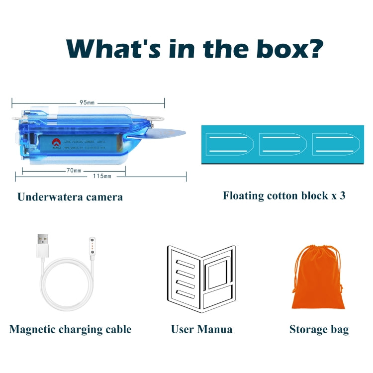 Lure 1080P Wireless Underwater Fishing Video Camera with Loop Recording / APP Remote Control(Blue) by buy2fix