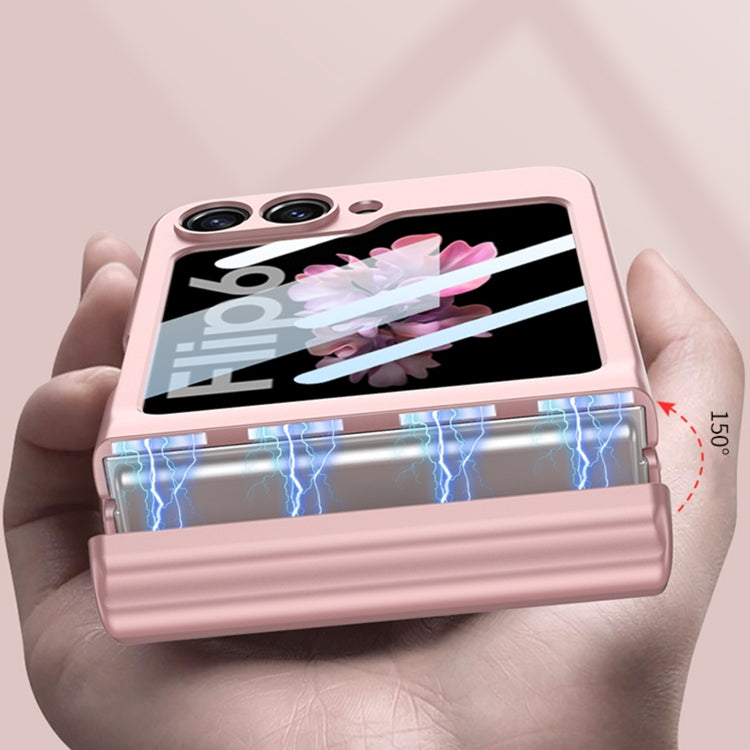 For Samsung Galaxy Z Flip6 / Flip7 FE GKK Integrated Magnetic Full Coverage Flip Phone Case with Pen Box+Pen(Pink) by GKK