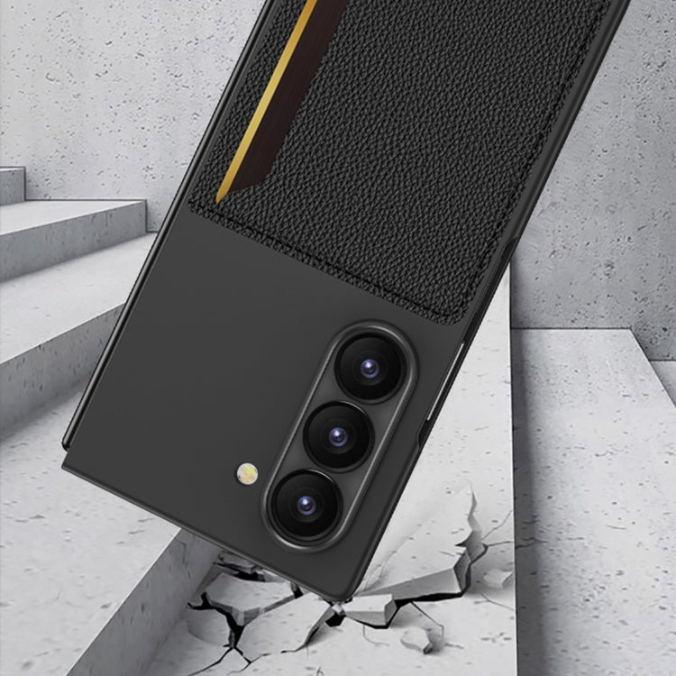 For Samsung Galaxy Z Fold6 GKK Integrated Ultra-thin Card Slots Phone Case(Carbon Fiber Texture) by GKK