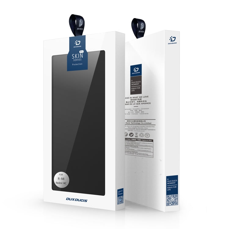 For Redmi 14C 4G DUX DUCIS Skin Pro Series Flip Leather Phone Case(Black) by DUX DUCIS