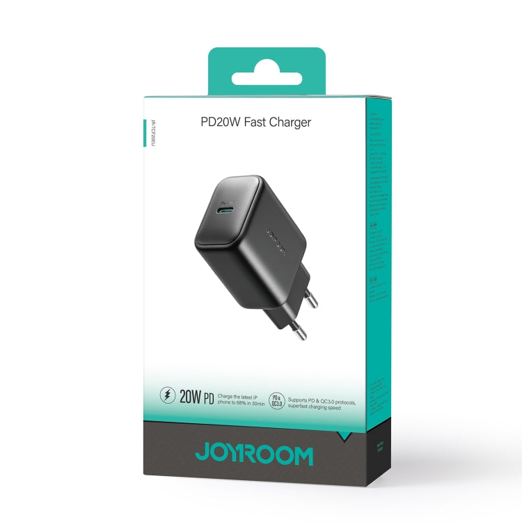 JOYROOM JR-TCF20 PD20W USB-C / Type-C Port Charger, Plug:EU Plug(Black) by JOYROOM