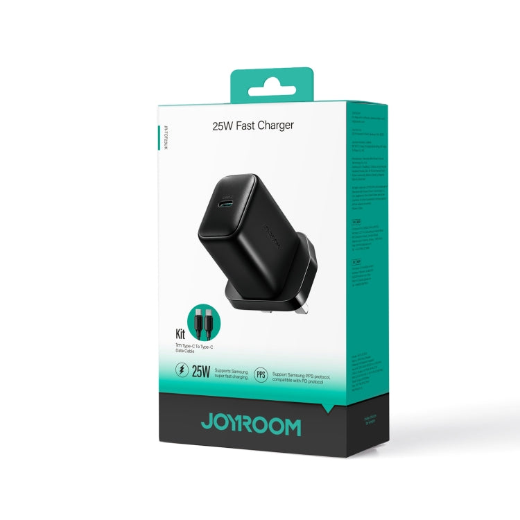 JOYROOM JR-TCF23 25W USB-C / Type-C Port Fast Charger Kit with Type-C to Type-C Cable, Plug:UK Plug(Black) by JOYROOM