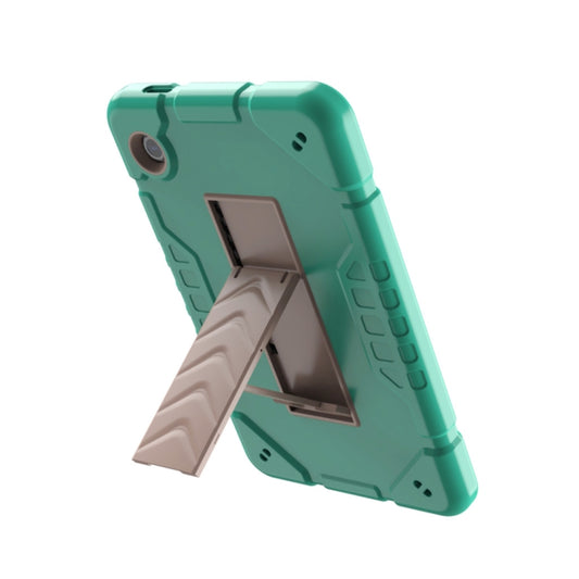 For Samsung Galaxy Tab A9 Armor Holder Silicone Hybrid PC Tablet Case(Mint Green Gold) - Galaxy Tab A9 by buy2fix | Online Shopping UK | buy2fix