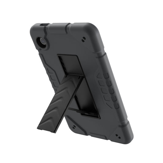 For Samsung Galaxy Tab A9 Armor Holder Silicone Hybrid PC Tablet Case(Grey Black) - Galaxy Tab A9 by buy2fix | Online Shopping UK | buy2fix