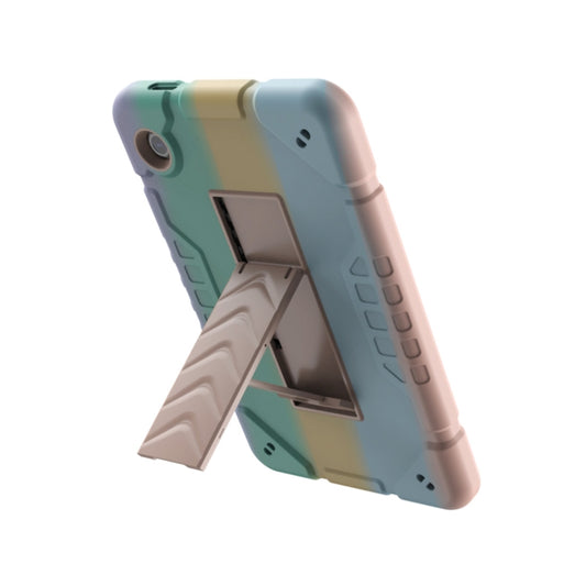For Samsung Galaxy Tab A9 Armor Holder Silicone Hybrid PC Tablet Case(Gradient Color Gold) - Galaxy Tab A9 by buy2fix | Online Shopping UK | buy2fix